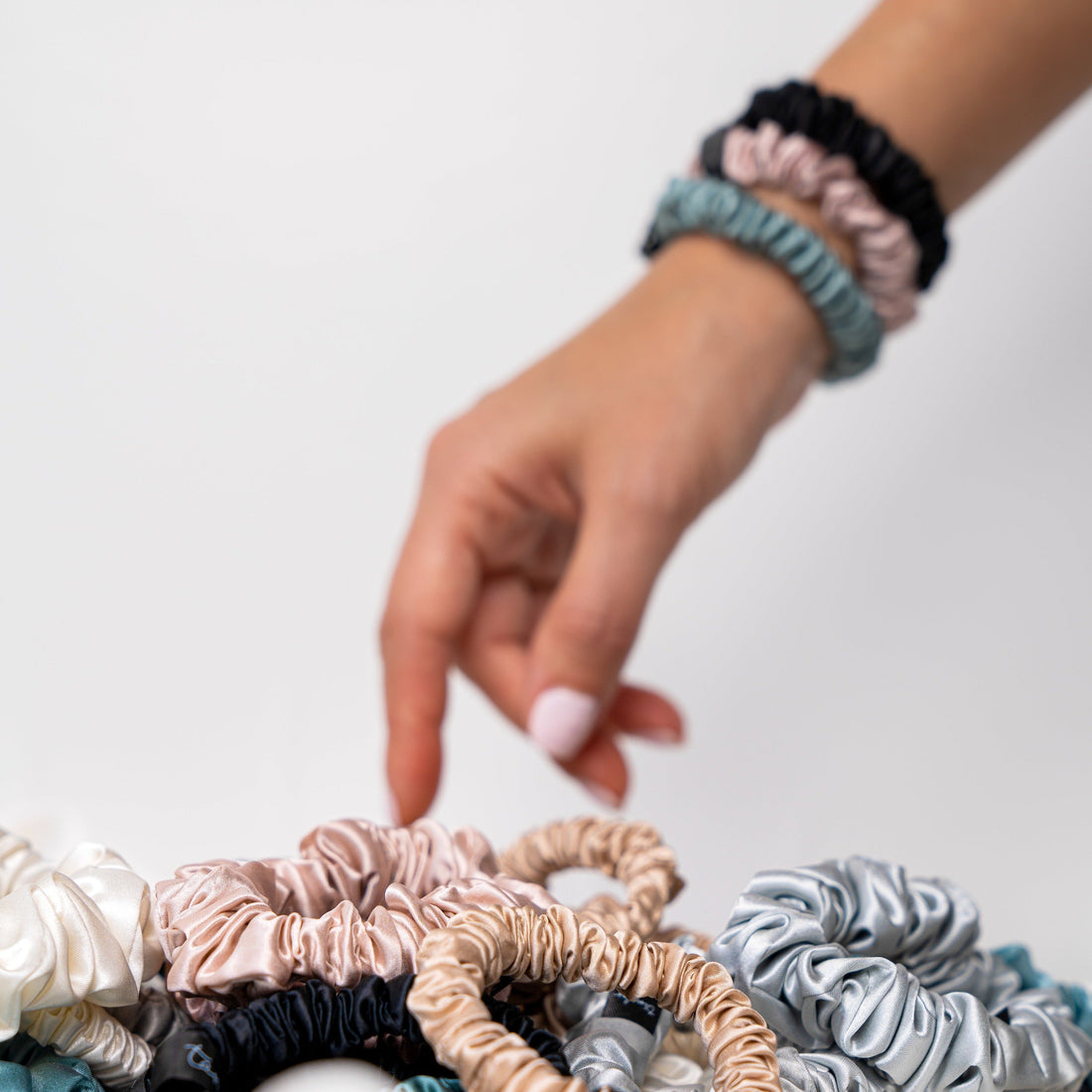 Skinny Silk Scrunchies (Set of 3)