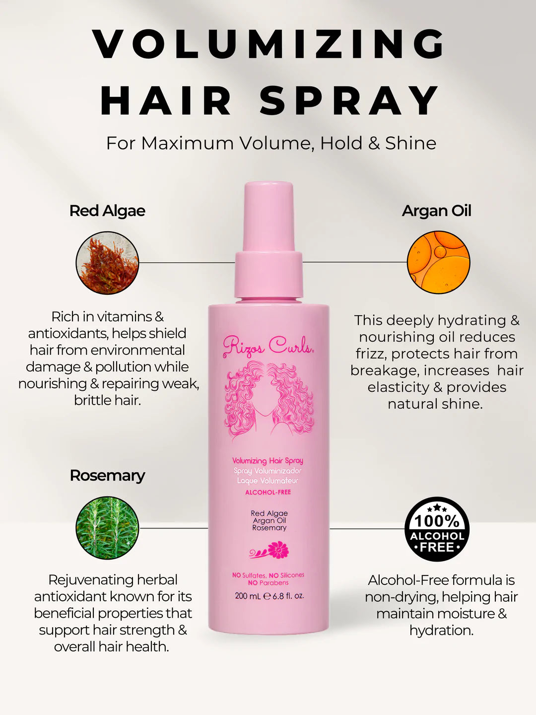 Alcohol-Free Volumizing Hair Spray for Hold