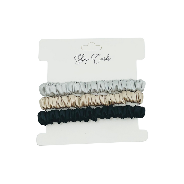 Skinny Silk Scrunchies (Pack of 3)